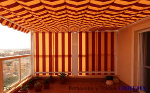 Toldo plano palilleria con quitavientos