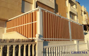 Toldo plano palilleria con quitavientos